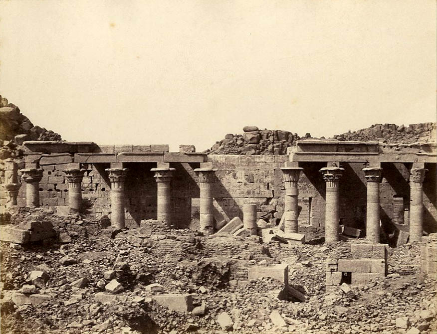 Felix Teynard - Western Colonnade--Ruins Seen from Point S, Island of Philae, Egypt