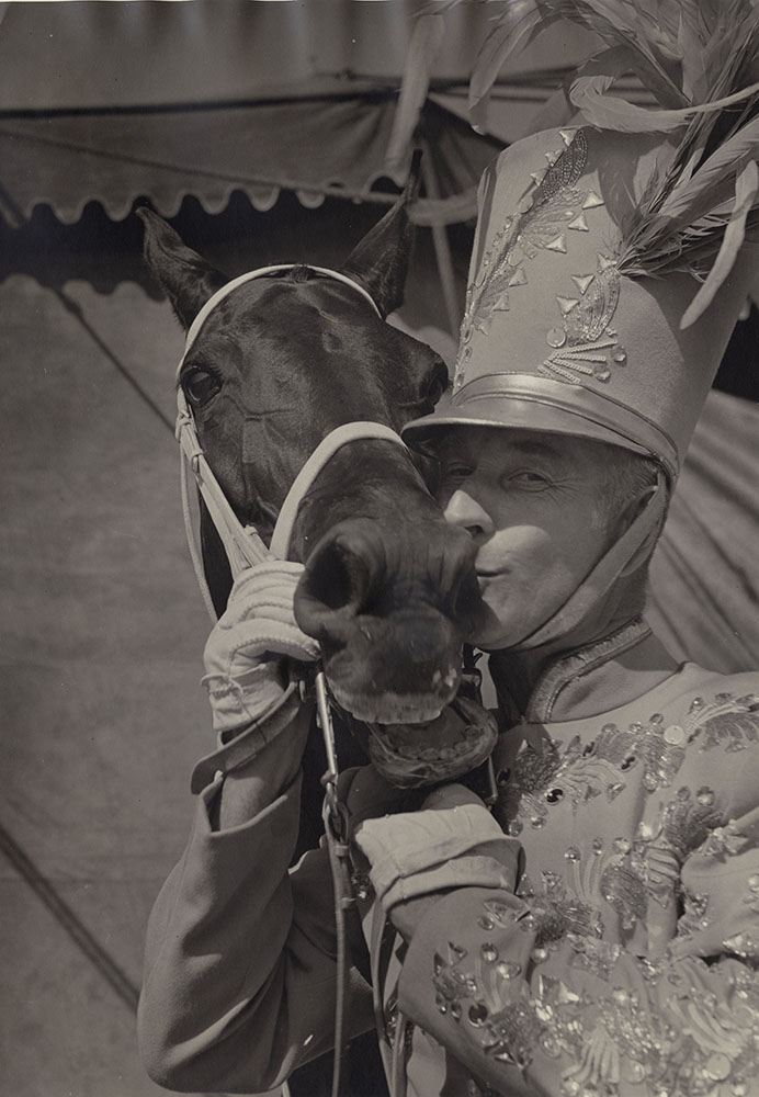 Kenneth Heilbron - Horse, "Starless Night" and rider/owner, Commander William Heyer, Ringling Bros. and Barnum & Bailey Circus, Chicago
