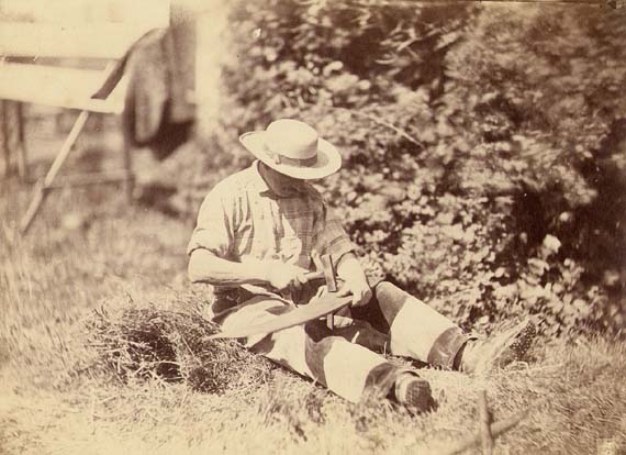 Anonymous - Man Repairing Sickle with a Hammer Anonymous - Man Repairing Sickle with a Hammer