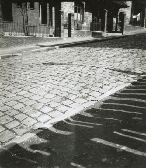 Geza Vandor - Cobblestone Street and Shadows, Paris